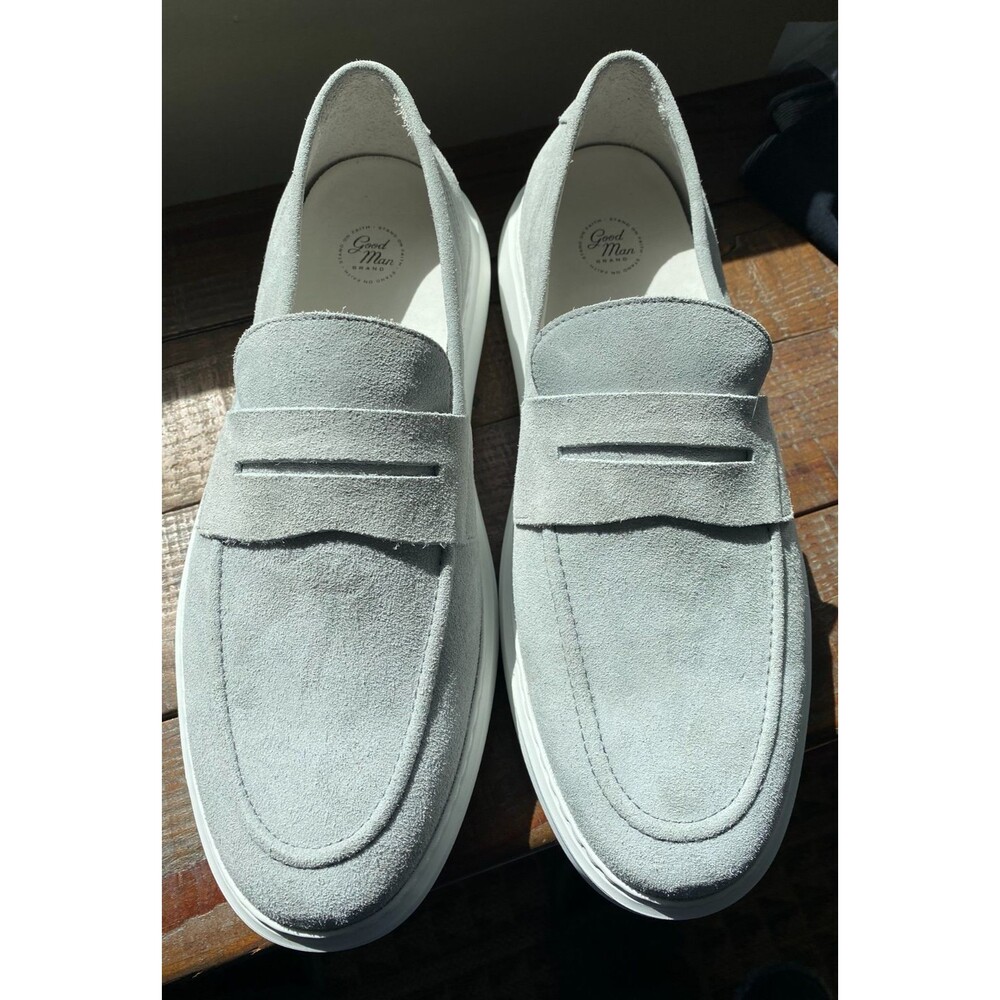 Good Man Brand Men's Stone Suede Legend Loafer Sneakers Gray Size 13